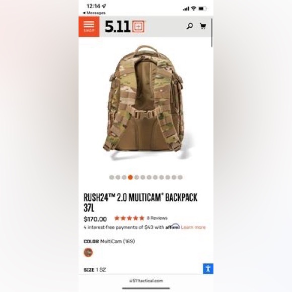 5.11 RUSH24 2.0 MULTICAM BACKPACK 37L - Picture 4 of 10